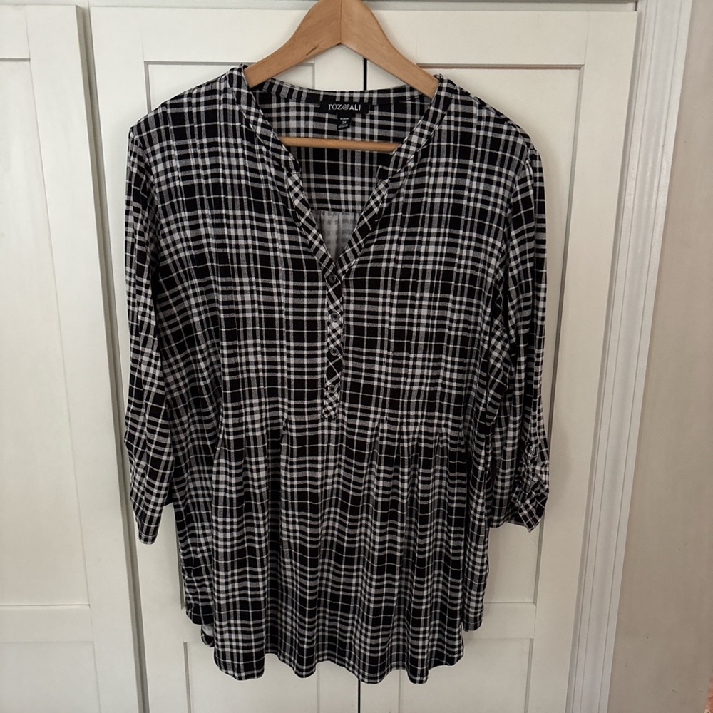 Black and White Plaid Shirt